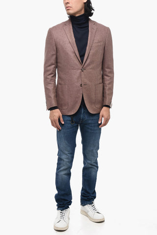 Silk-blend ACADEMY SOFT Blazer with Hopsack Pattern