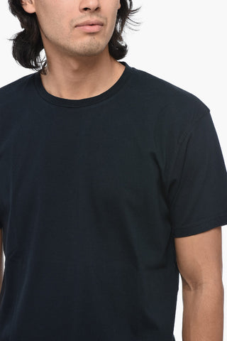 T-shirt Girocollo in Cotone a Tinta Unita