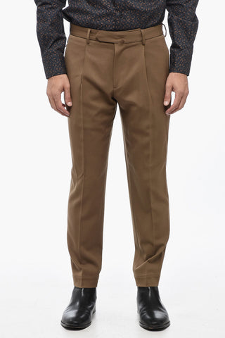 Wool Blend IL VIAGGIATORE Single-Pleat Pants with Belt Loops