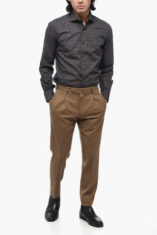 Wool Blend IL VIAGGIATORE Single-Pleat Pants with Belt Loops