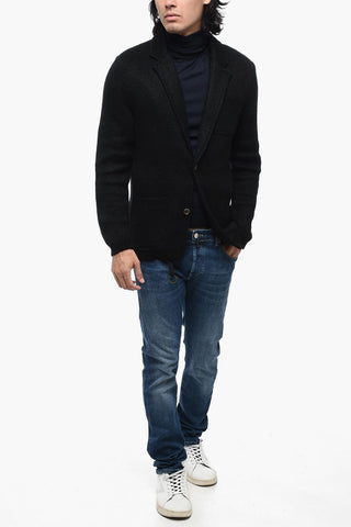 Strickblazer mit Hornknöpfen
