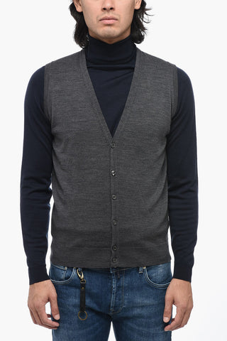 Gilet in Lana Merino con Scollo a V