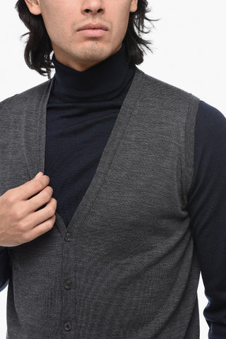 Gilet in Lana Merino con Scollo a V
