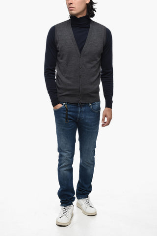 Gilet in Lana Merino con Scollo a V