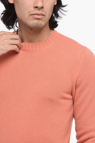 Solid Color Cashmere Crew-neck Sweater
