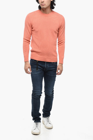 Solid Color Cashmere Crew-neck Sweater