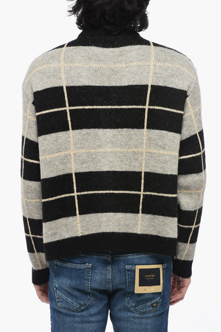 Two-tone Striped V-Neck Cardigan