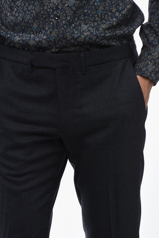 Prince of Wales Motif Pants with Belt Loops