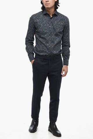 Prince of Wales Motif Pants with Belt Loops