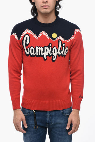 Maglia Girocollo Bicolore con Ricamo