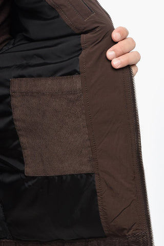 Solid Color EISENHOWER Padded Jacket with Velvet Collar