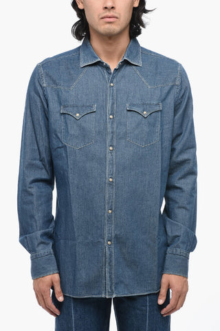 Denim Overshirt with Snap Buttons