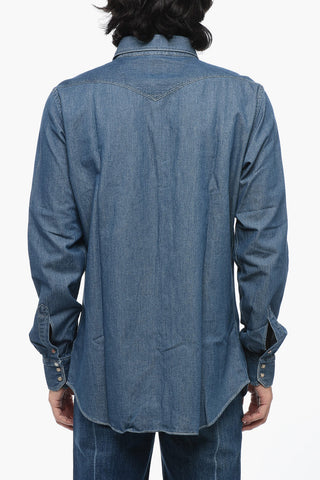 Denim Overshirt with Snap Buttons