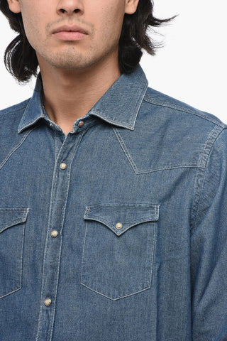 Denim Overshirt with Snap Buttons