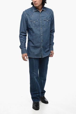 Denim Overshirt with Snap Buttons