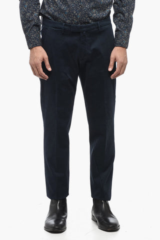 Cufffed Hem Solid Color Chinos Pants