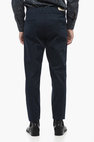 Cufffed Hem Solid Color Chinos Pants