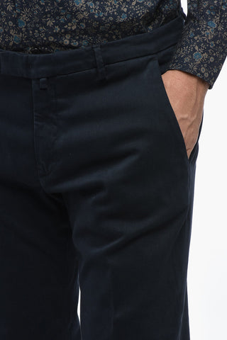 Cufffed Hem Solid Color Chinos Pants