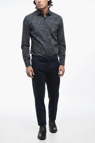 Cufffed Hem Solid Color Chinos Pants