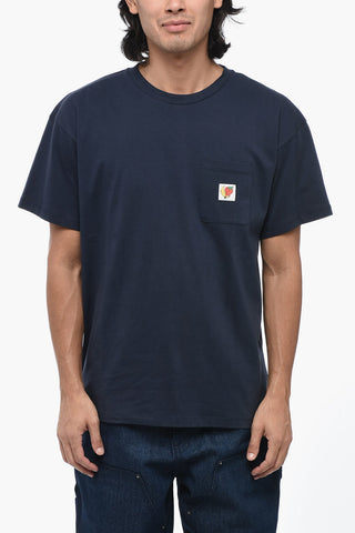 T-shirt Girocollo in Cotone con Taschino
