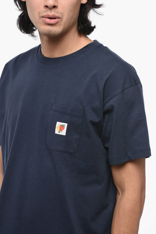 T-shirt Girocollo in Cotone con Taschino