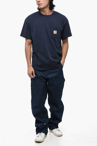 T-shirt Girocollo in Cotone con Taschino