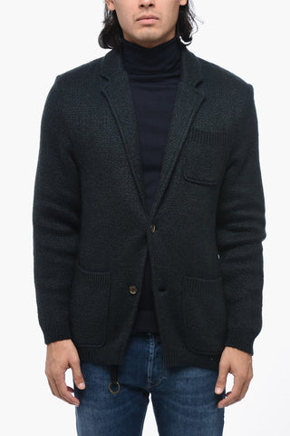 Blazer in Maglia con Bottoni in Corno