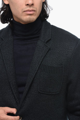 Blazer in Maglia con Bottoni in Corno