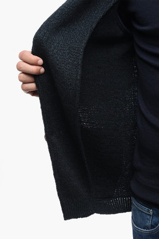 Blazer in Maglia con Bottoni in Corno