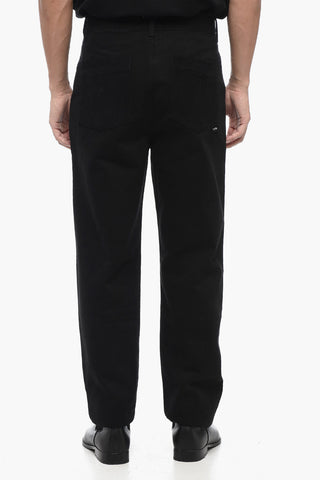 Dark Washed Jeans with Corduroy Pockets 20cm