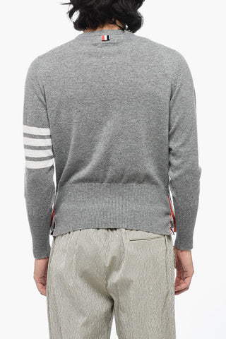 Cashmere Crewneck Sweater with Striped Detail