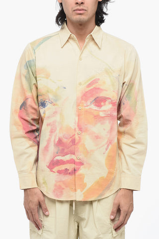 Camicia in Popeline di Cotone Stampata con Taschino