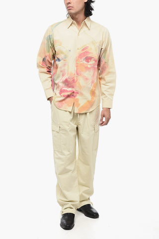 Camicia in Popeline di Cotone Stampata con Taschino
