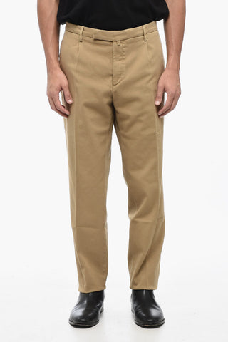 Pantaloni Chino in Cotone Stretch a Vita Regolare
