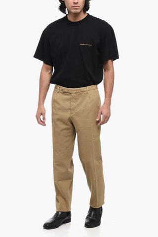 Pantaloni Chino in Cotone Stretch a Vita Regolare