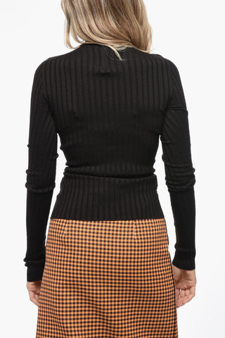 Turtleneck Ribbed Wool Sweater