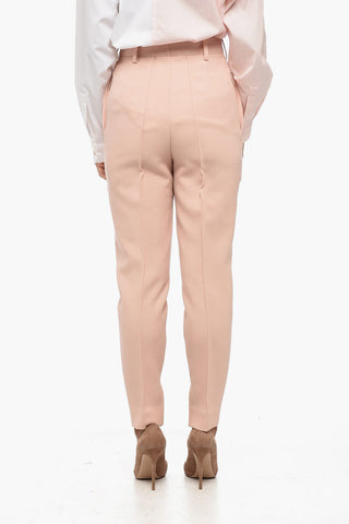 Pantaloni in Lana Twill con Piega Frontale