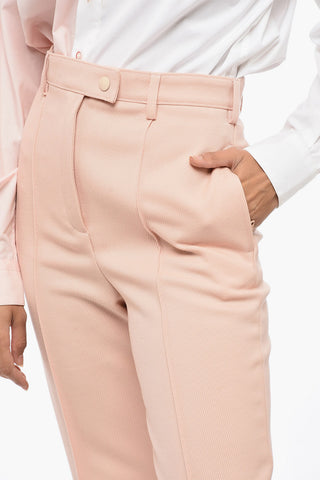 Pantaloni in Lana Twill con Piega Frontale