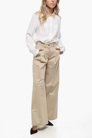 코튼 팔라초 팬츠 2 플리츠