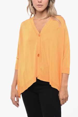 Cardigan Oversize con Maniche a 3/4