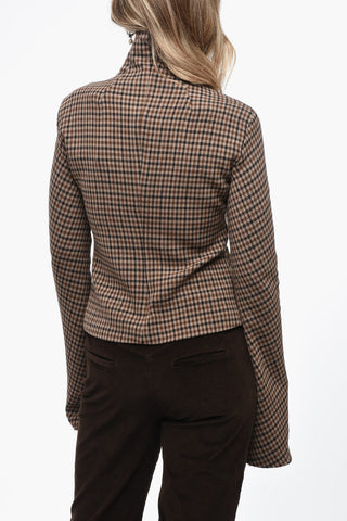 Top in Lana Stretch a Collo Alto con Dettaglio Cut Out