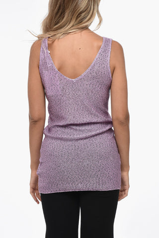 Tank Top Openwork in Tessuto Paillettato