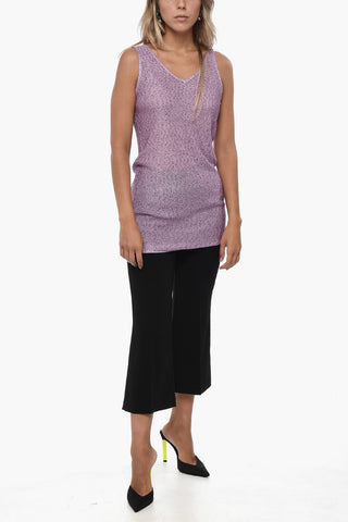 Tank Top Openwork in Tessuto Paillettato