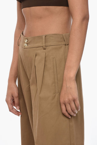 Pantaloni Crop a Gamba Ampia con Pince