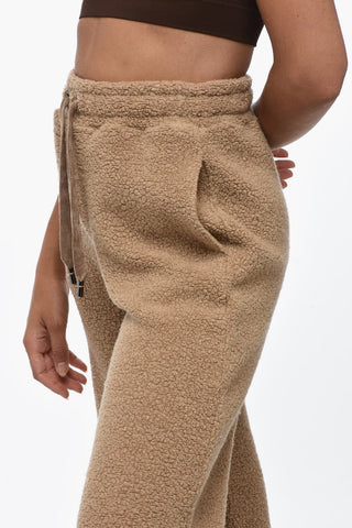 Straight Fit Teddy Wool Blend Sweatpants