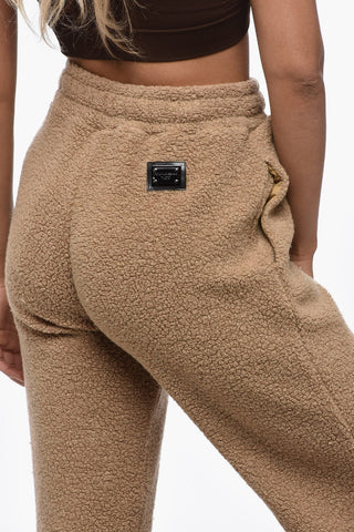 Straight Fit Teddy Wool Blend Sweatpants