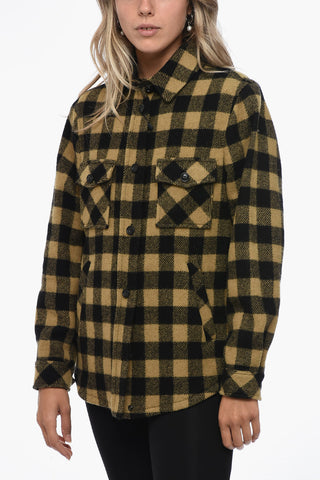 Overshirt in Misto Lana con Motivo Gingham