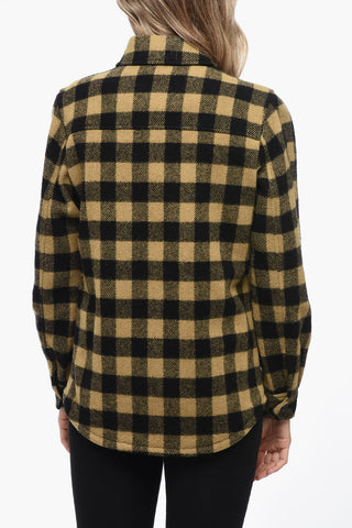 Gingham Check Wool Blend Overshirt