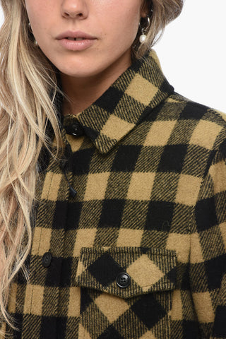 Overshirt in Misto Lana con Motivo Gingham