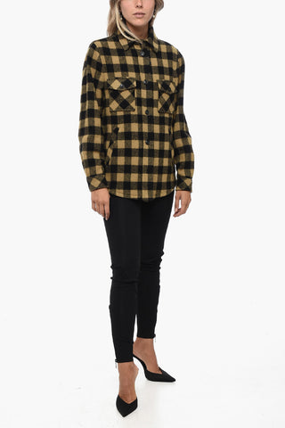 Overshirt in Misto Lana con Motivo Gingham